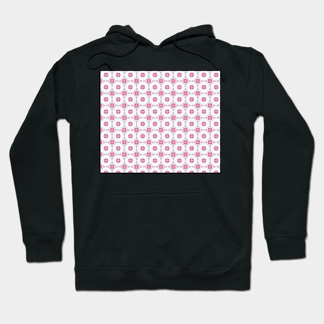 Pink and White Frame Tile Hoodie by timegraf